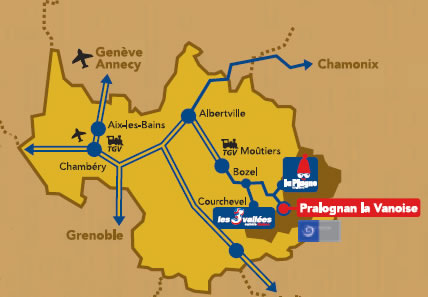 Carte d'accès à Pralognan la Vanoise