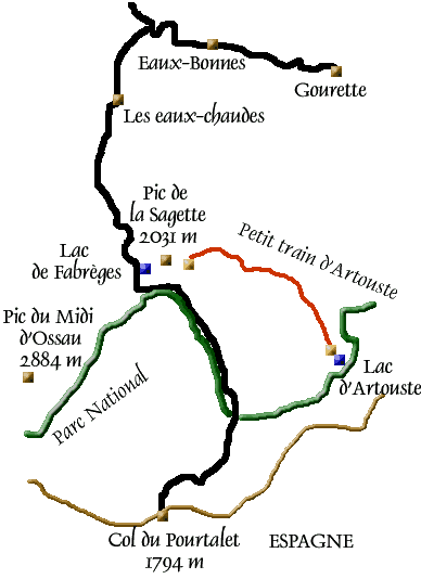 Itinéraire d'accès à Fabrèges