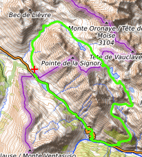 Topo lacs Oronaye et Roburent
