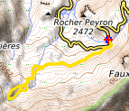 Topo de la randonnée au lac Verdet