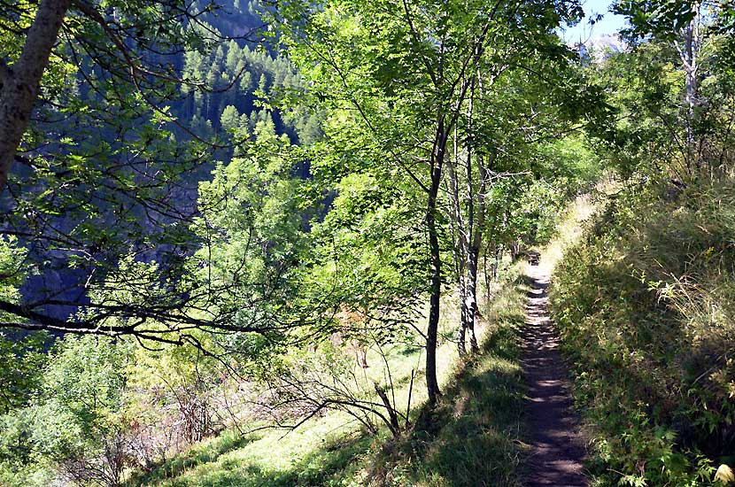 Le sentier sur la basse valle