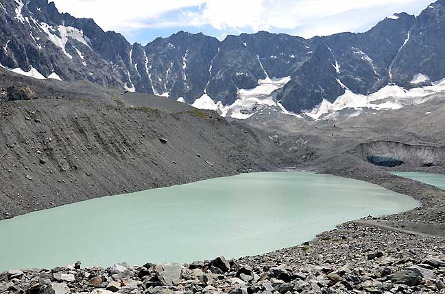 Les lacs du glacier d'Arsine