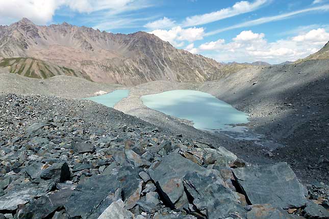 les deux lacs, depuis le glacier