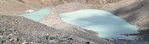 Les lacs du glacier d'Arsine