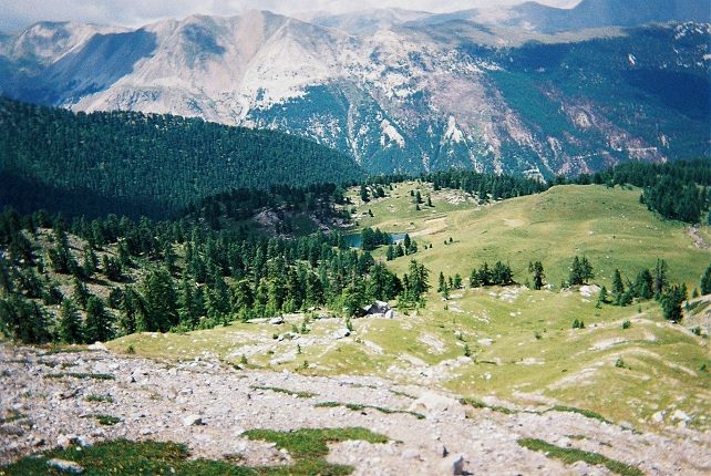 Vue sur le lac Miroir, depuis le lac des Rouites