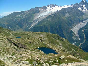 Lacs de Chesery, glaciers d'Argentires et du Tour