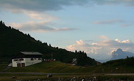 Chalet et Mont Blanc