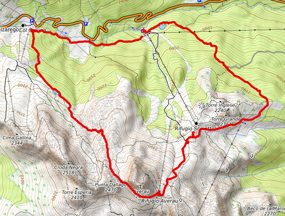 Topo de la boucle des Cinque Torri