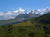 Chane du Mont Blanc depuis le lac de la Girotte