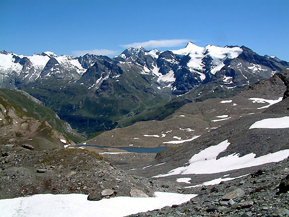 Petit lac et glacier du Mulinet