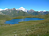 Le lac Longet, en arrire plan, le Mont Blanc