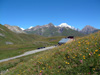 La Chanoussia, jardin botanique et en arrire plan le Mont Blanc